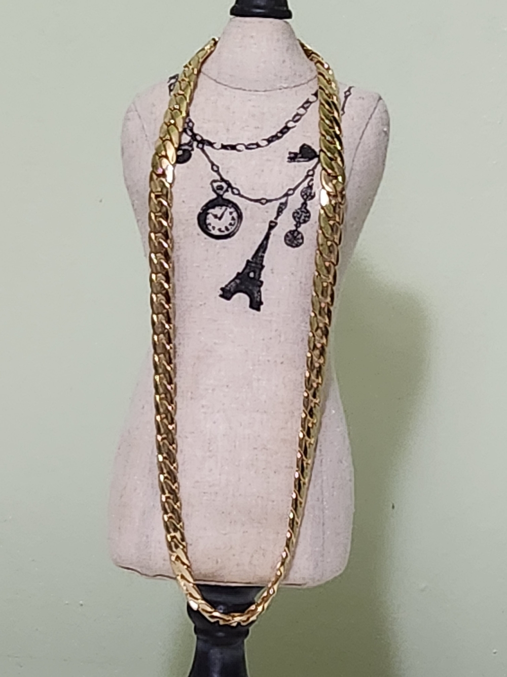 Classic Heavy Gold-Tone Cuban Link Necklace for Women